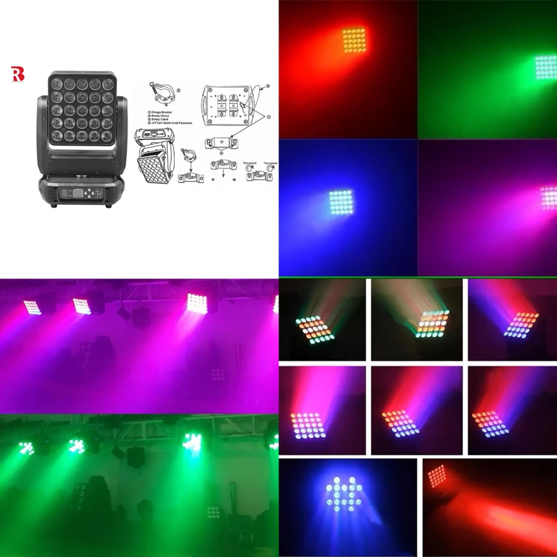 DMX Indoor 25*10W 4in1 LED Matrix Zoom Wash Движущаяся головная лампа для свадебного мероприятия