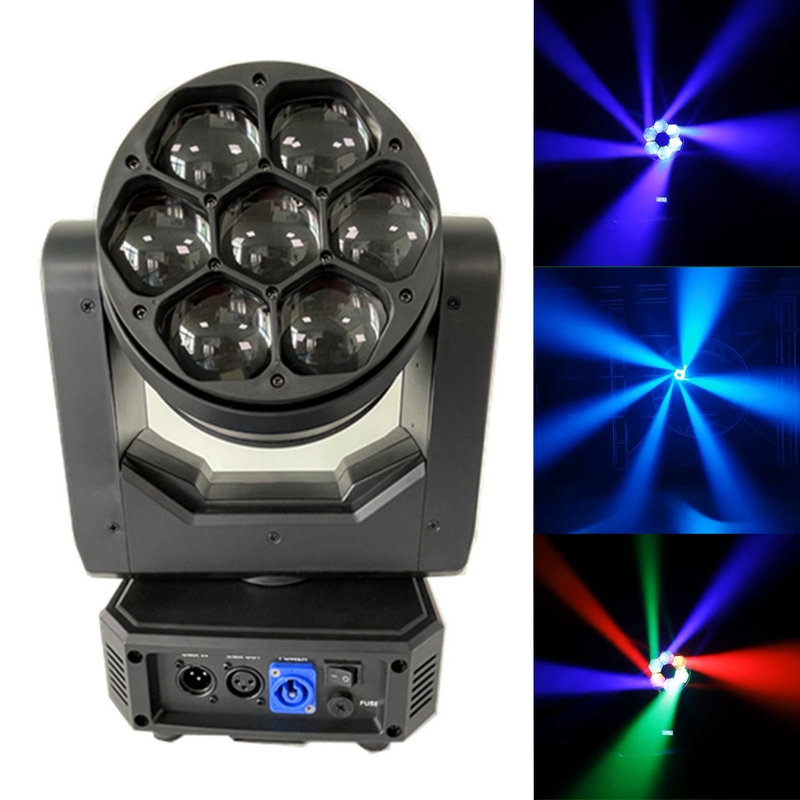 Мини 7 * 40w LED Bee Zoom Движущаяся головка для дискотеки Партия клуб Бар Исполнительное освещение сцены